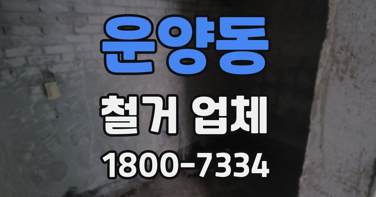 운양동 철거 업체
