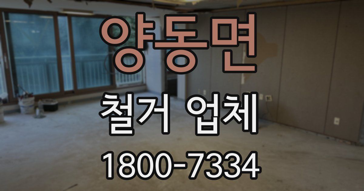 양동면 철거 업체