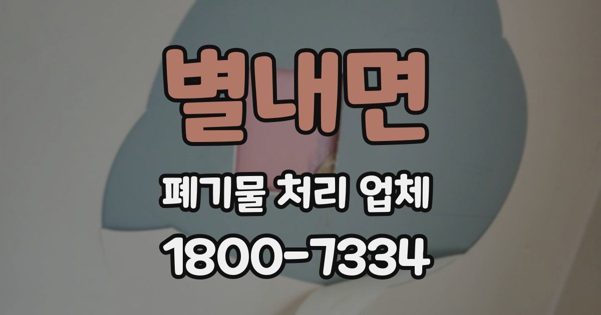 별내면 폐기물 처리 업체