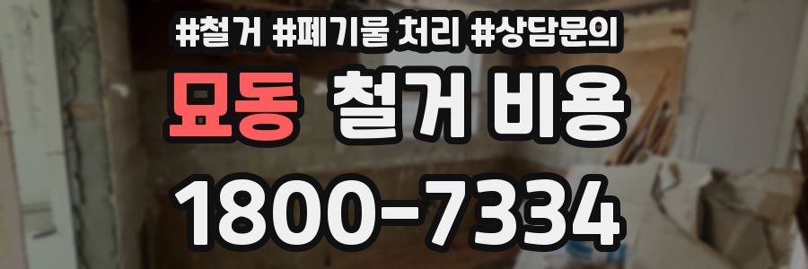 묘동 철거 비용