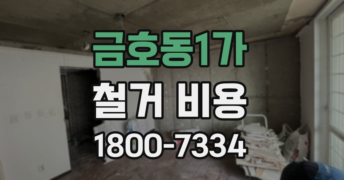 금호동1가 철거 비용