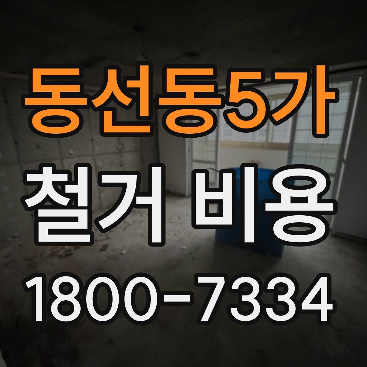 동선동5가 철거 비용 산정에 필요한 기본 정보