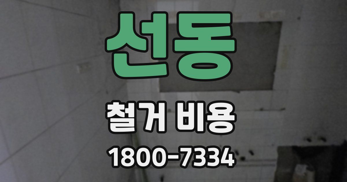 선동 철거 비용