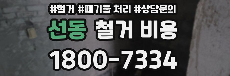 선동 철거 비용