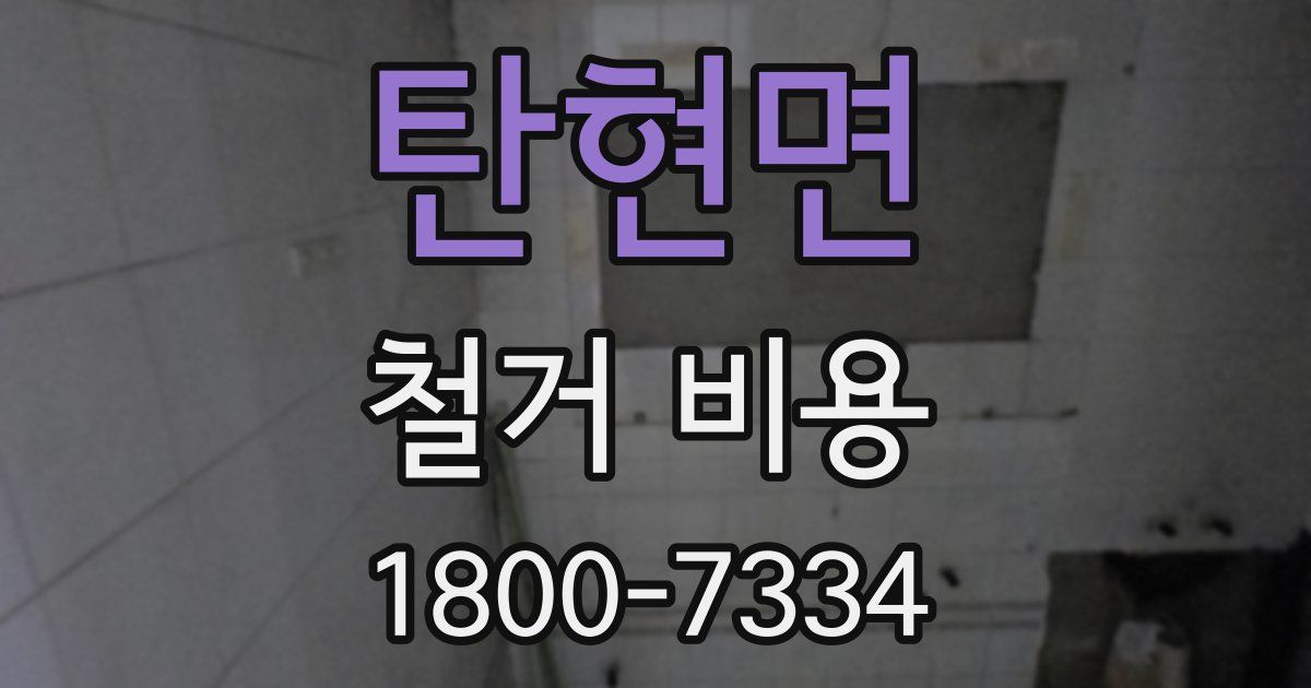 탄현면 철거 비용