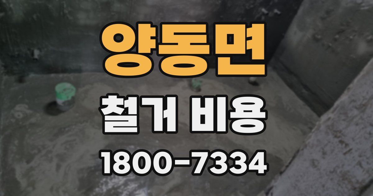 양동면 철거 비용