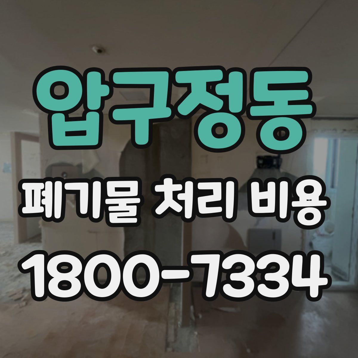 압구정동 폐기물 처리 비용