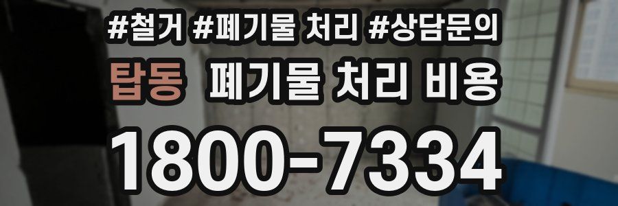 탑동 폐기물 처리 비용