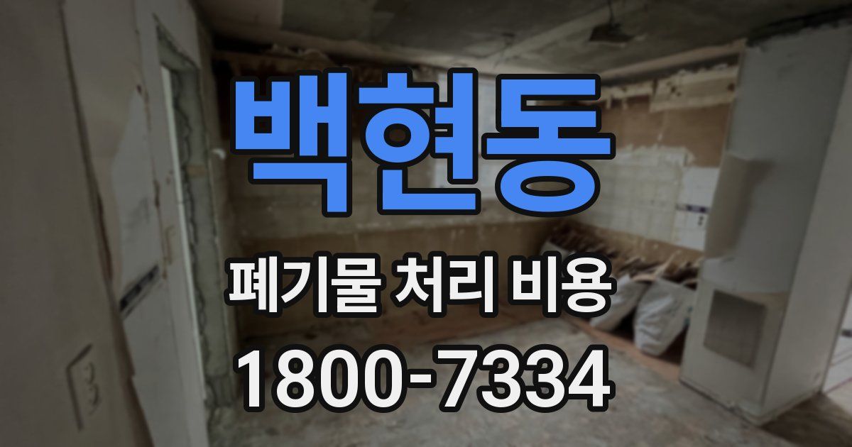 백현동 폐기물 처리 비용