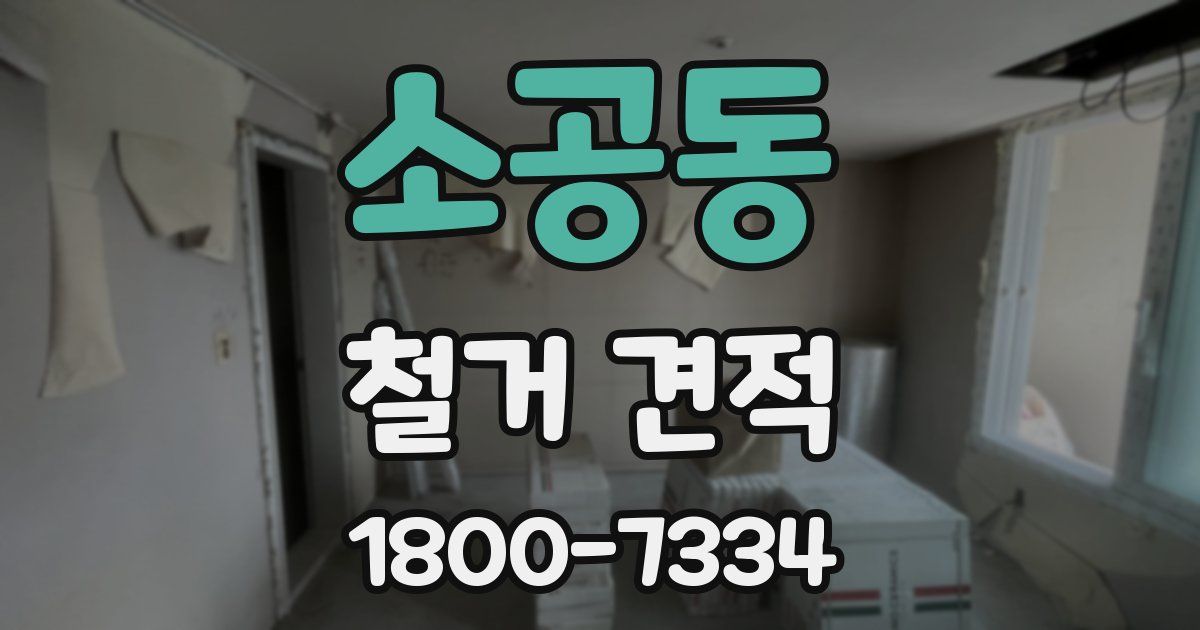 소공동 철거 견적