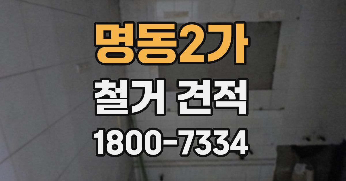 명동2가 철거 견적