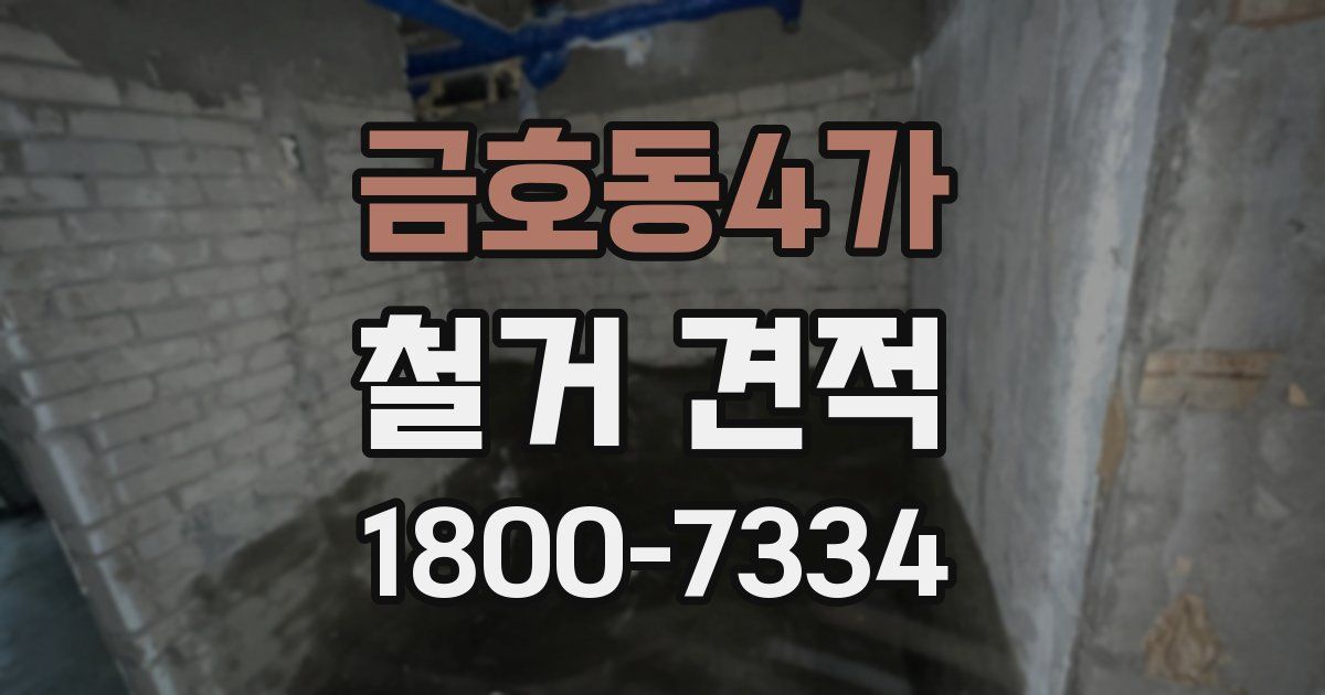 금호동4가 철거 견적