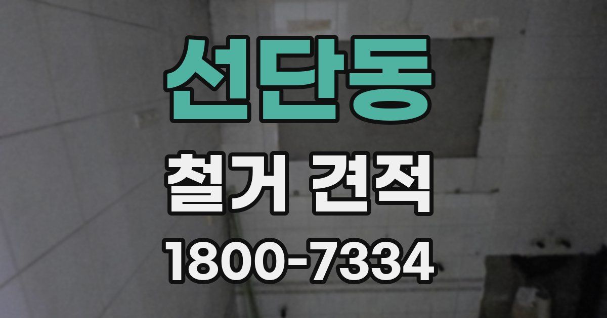 선단동 철거 견적