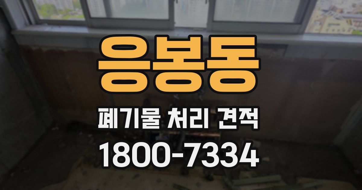 응봉동 폐기물 처리 견적