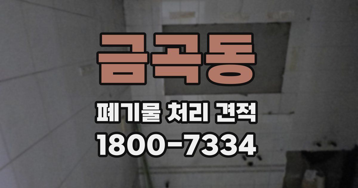 금곡동 폐기물 처리 견적