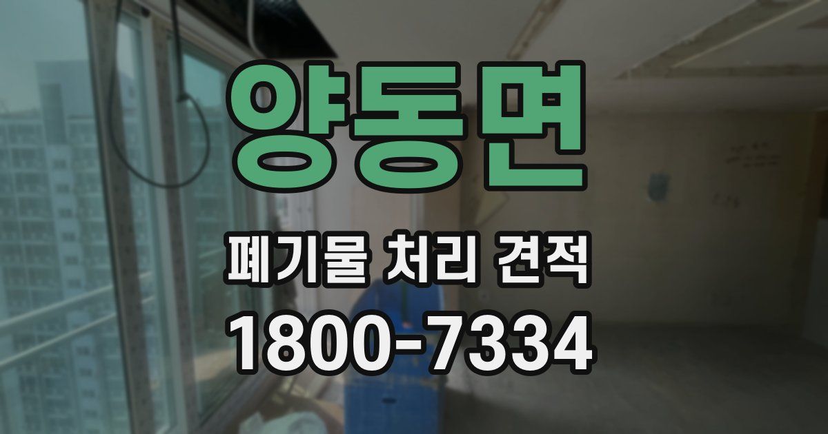 양동면 폐기물 처리 견적