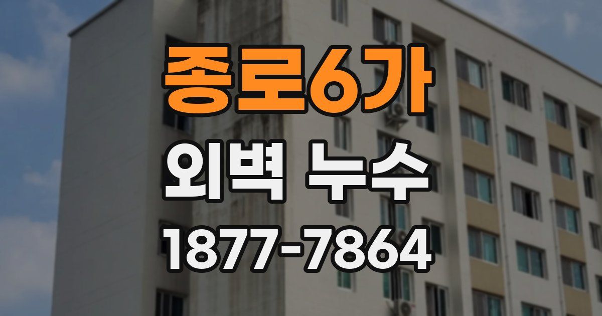 종로6가 외벽 누수