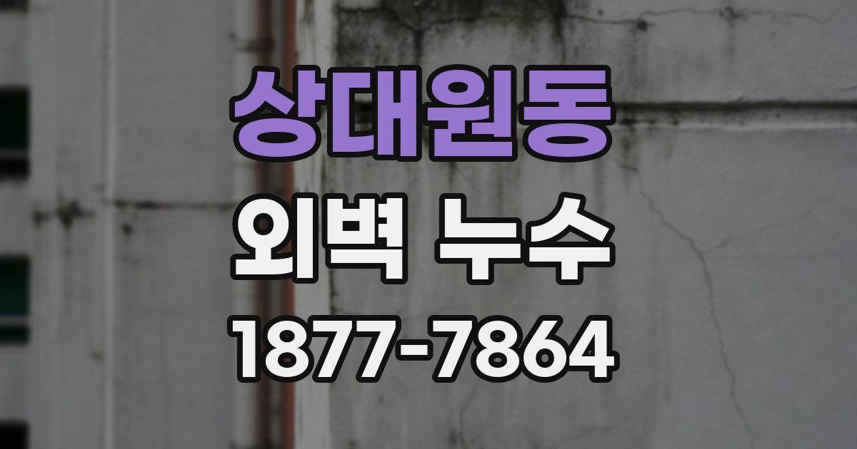 상대원동 외벽 누수