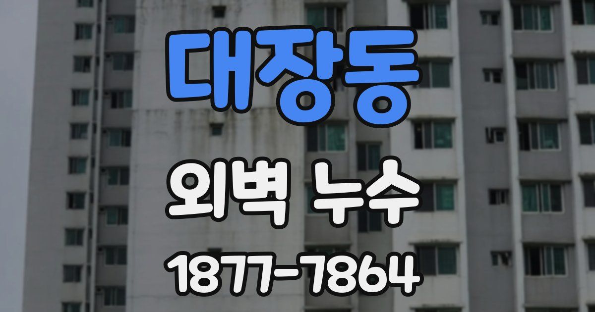 대장동 외벽 누수