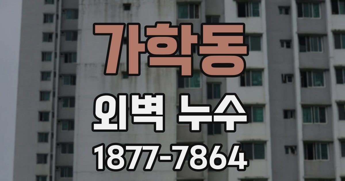 가학동 외벽 누수