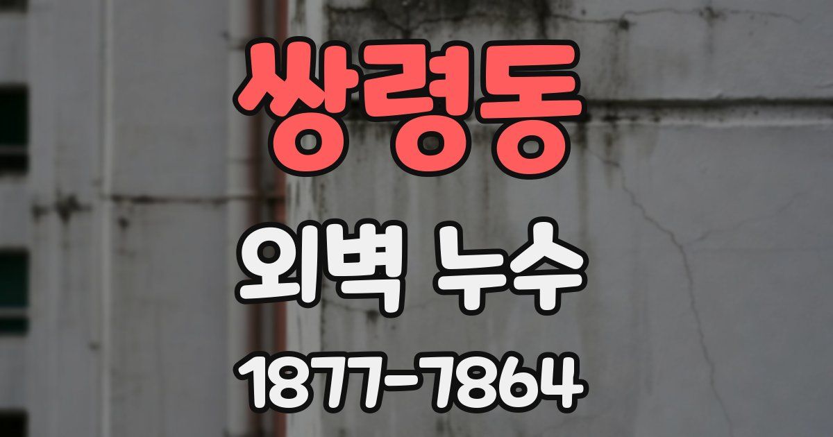 쌍령동 외벽 누수