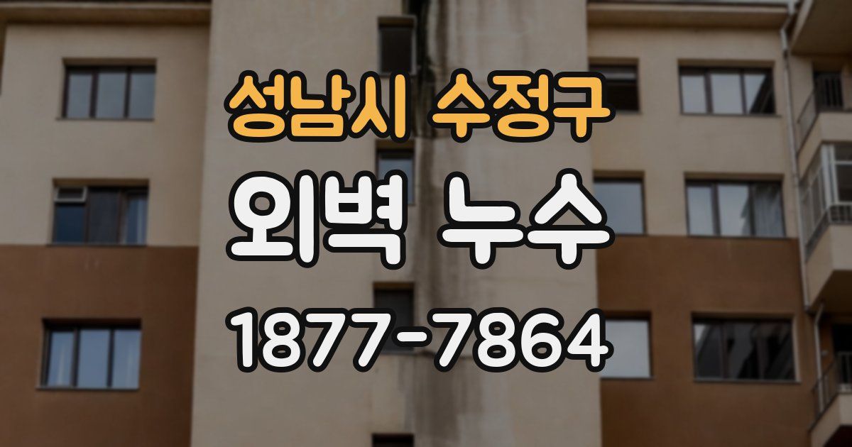성남시 수정구 외벽 누수