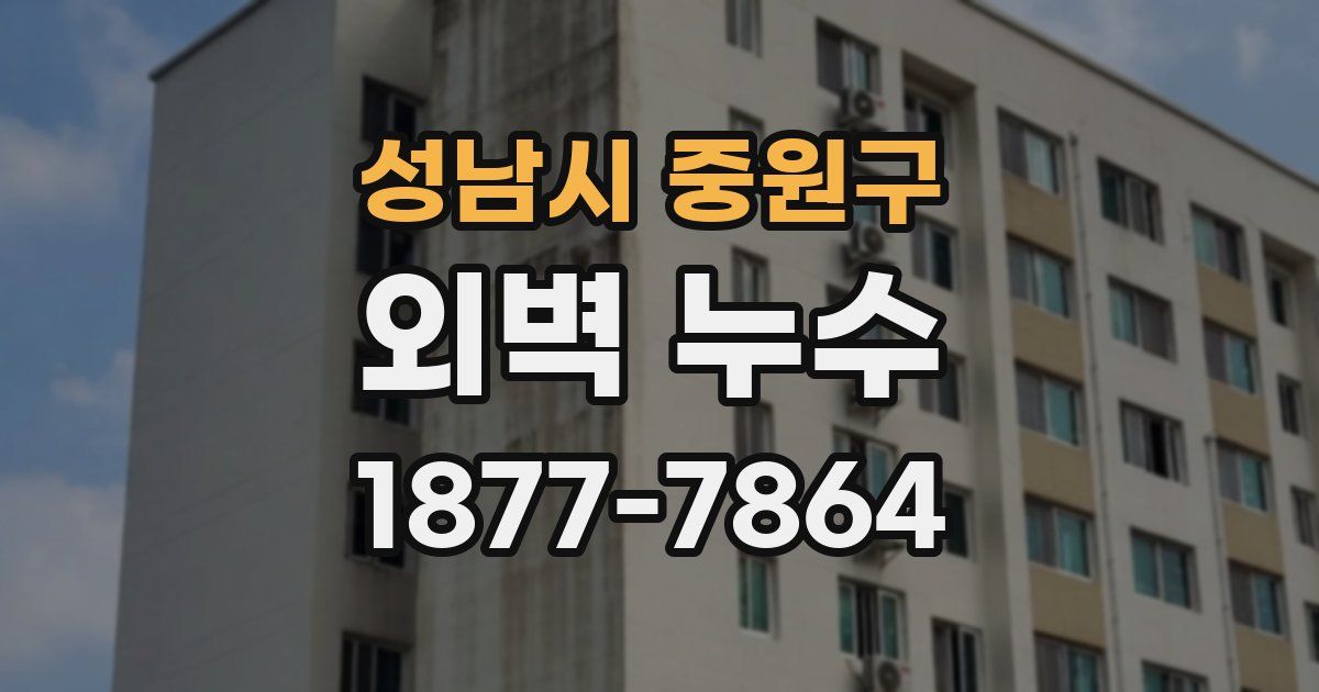 성남시 중원구 외벽 누수