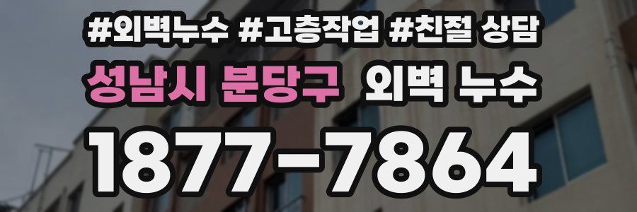 성남시 분당구 외벽 누수