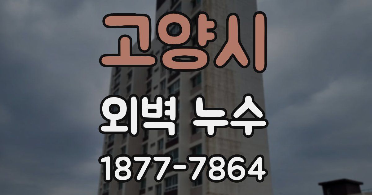 고양시 외벽 누수