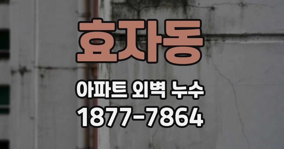 효자동 아파트 외벽 누수