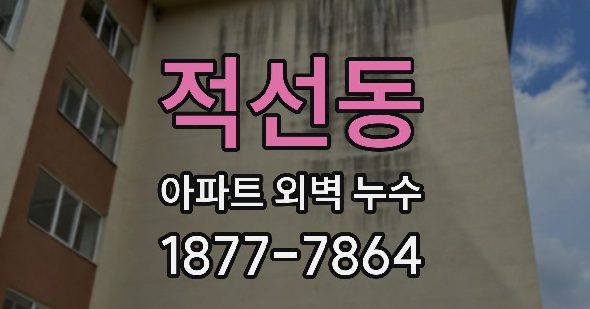 적선동 아파트 외벽 누수
