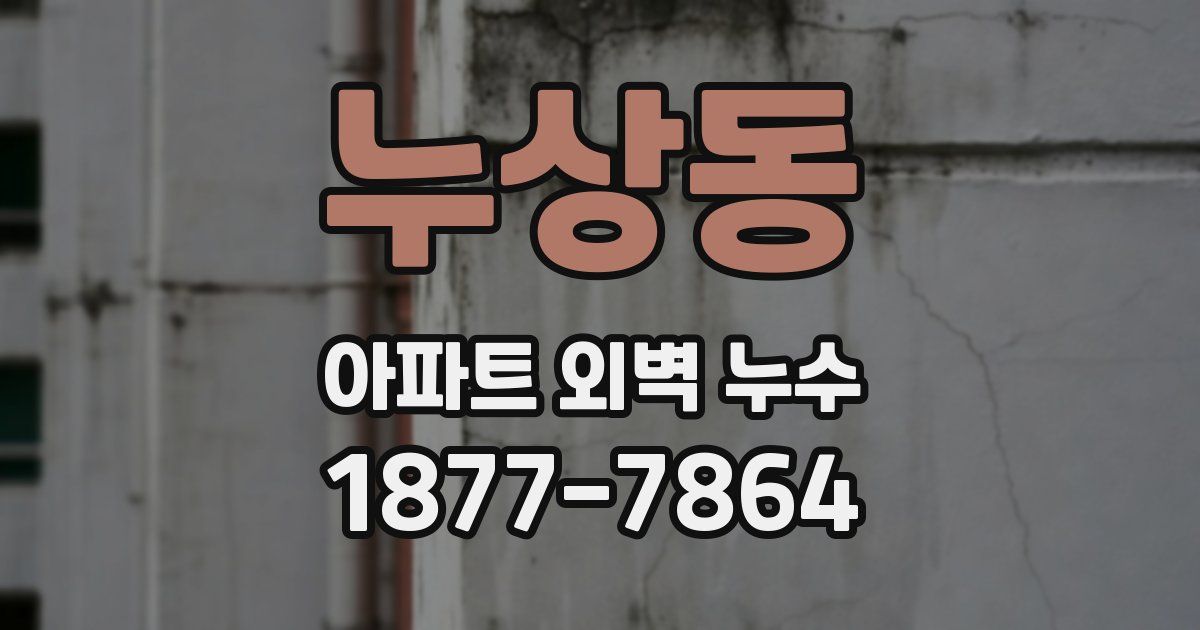 누상동 아파트 외벽 누수