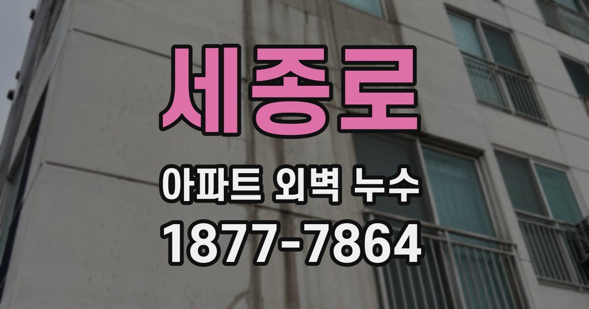 세종로 아파트 외벽 누수