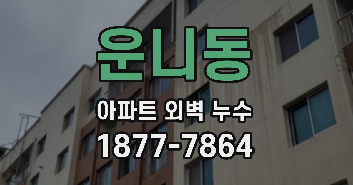 운니동 아파트 외벽 누수