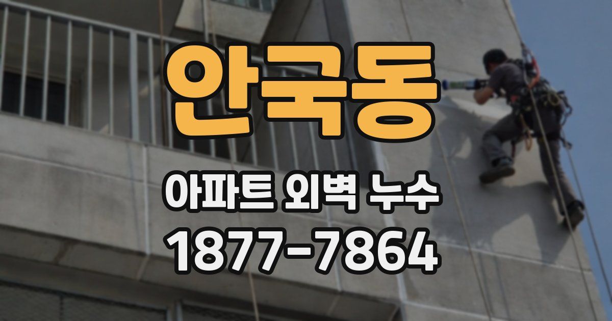 안국동 아파트 외벽 누수