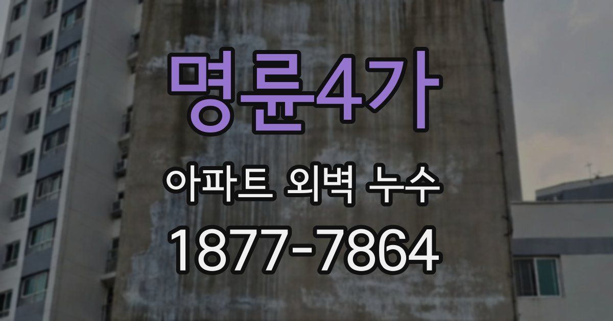명륜4가 아파트 외벽 누수