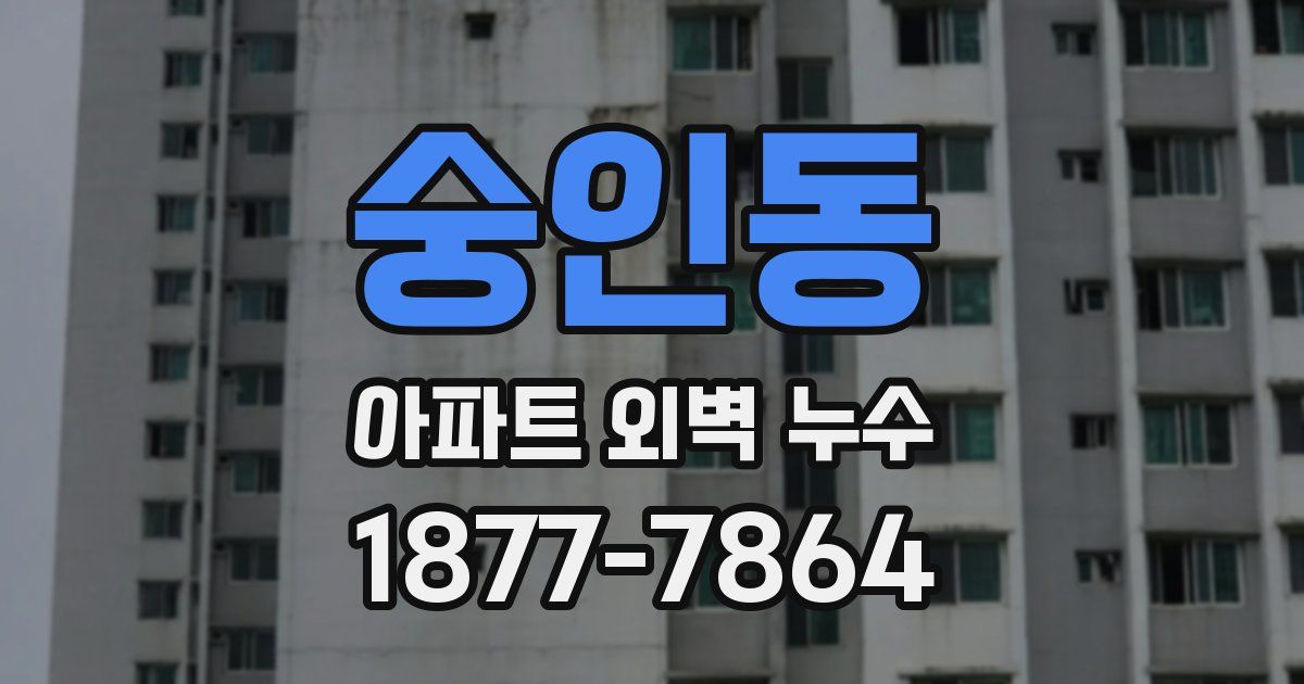 숭인동 아파트 외벽 누수