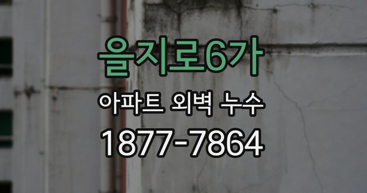 을지로6가 아파트 외벽 누수