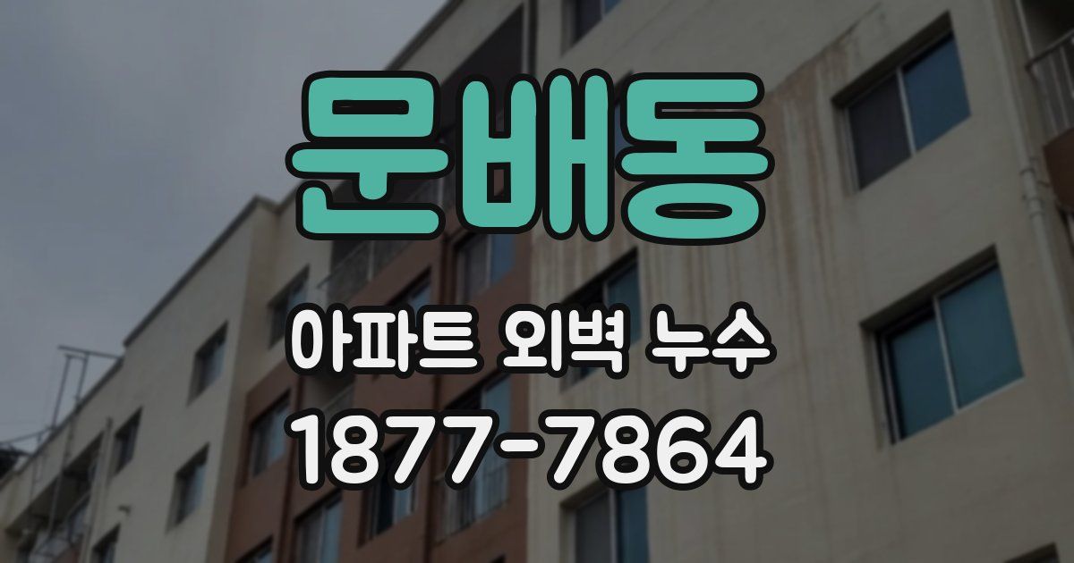 문배동 아파트 외벽 누수