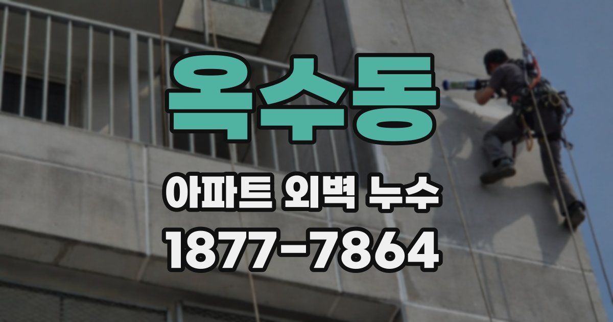 옥수동 아파트 외벽 누수