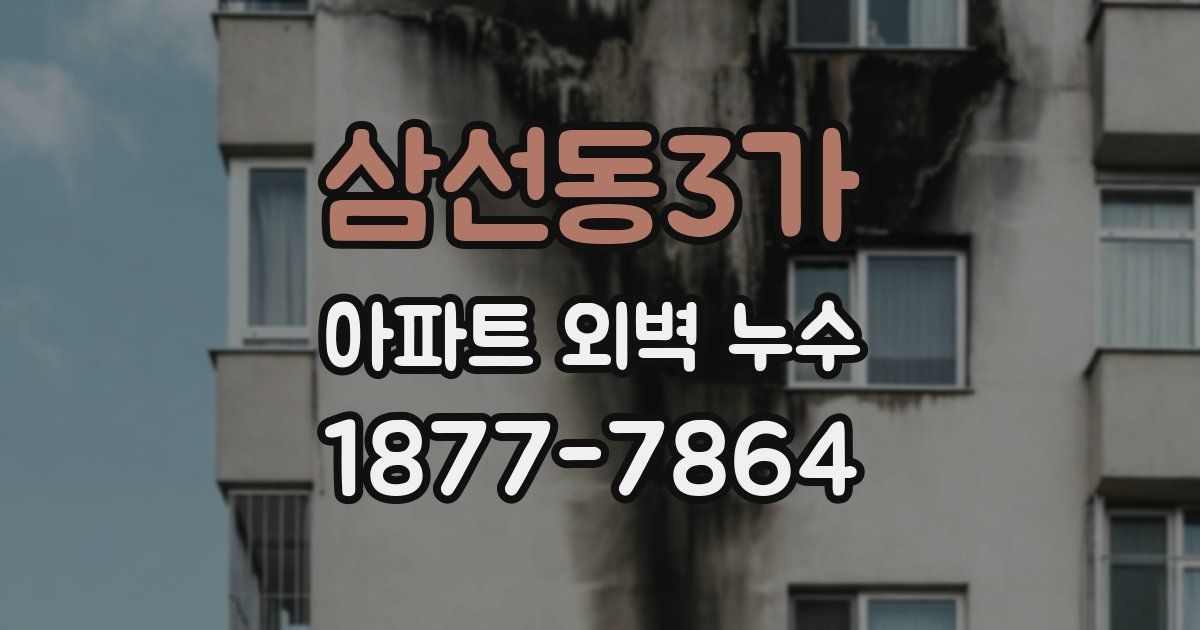 삼선동3가 아파트 외벽 누수