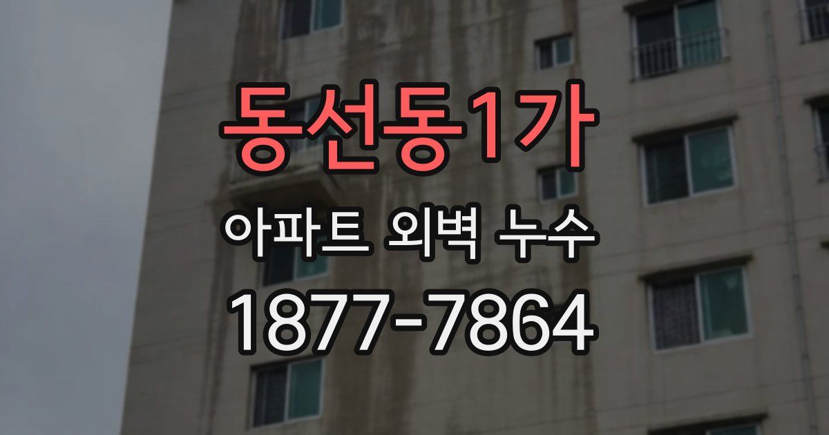 동선동1가 아파트 외벽 누수
