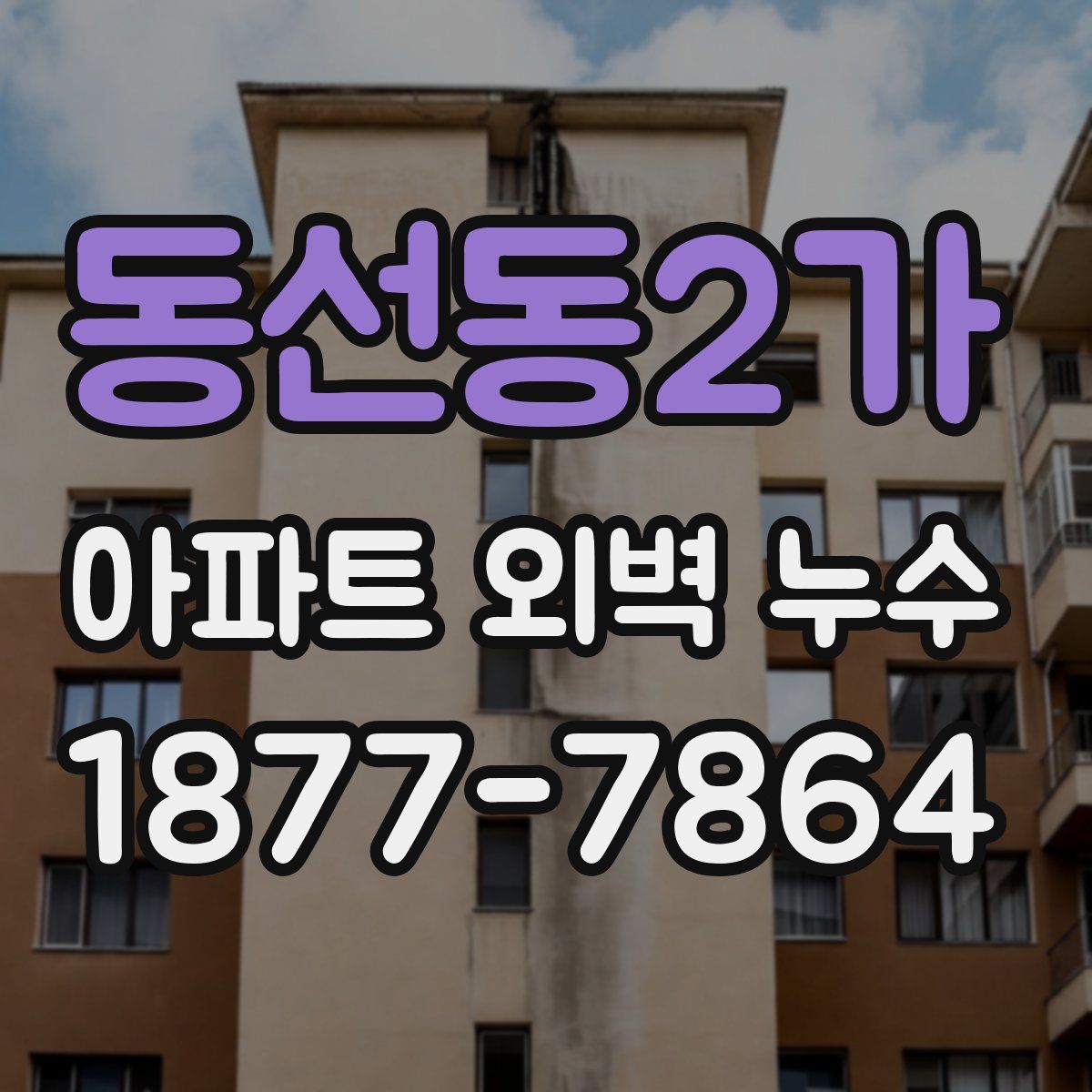 동선동2가 아파트 외벽 누수