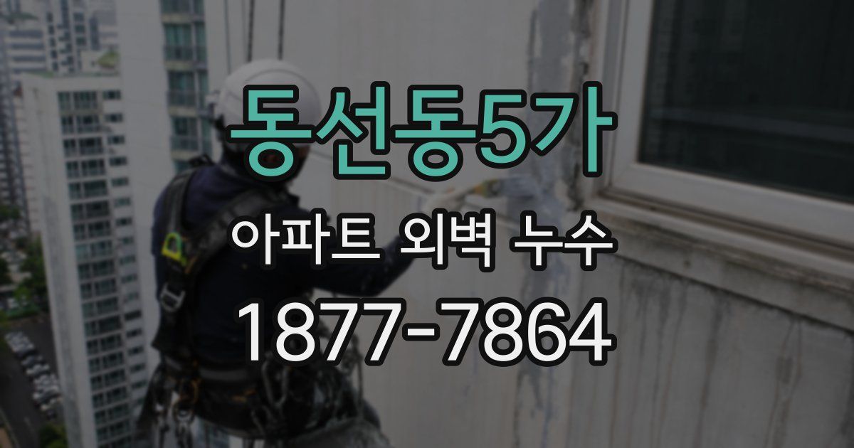 동선동5가 아파트 외벽 누수