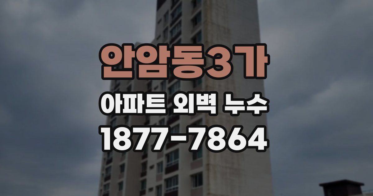 안암동3가 아파트 외벽 누수