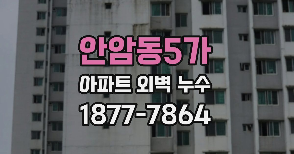 안암동5가 아파트 외벽 누수