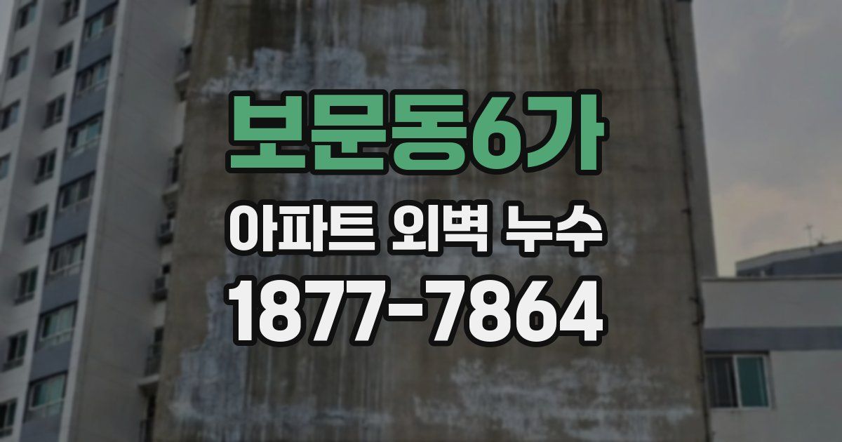 보문동6가 아파트 외벽 누수