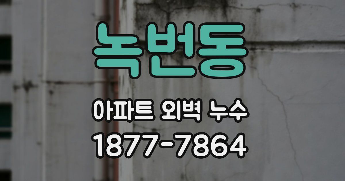 녹번동 아파트 외벽 누수
