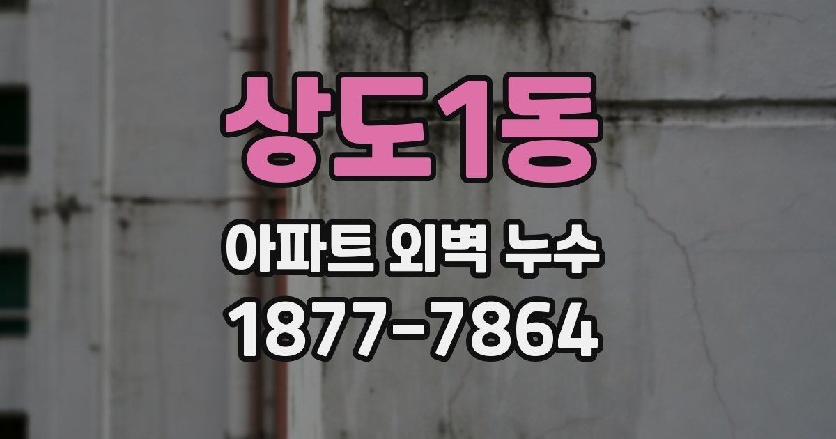 상도1동 아파트 외벽 누수
