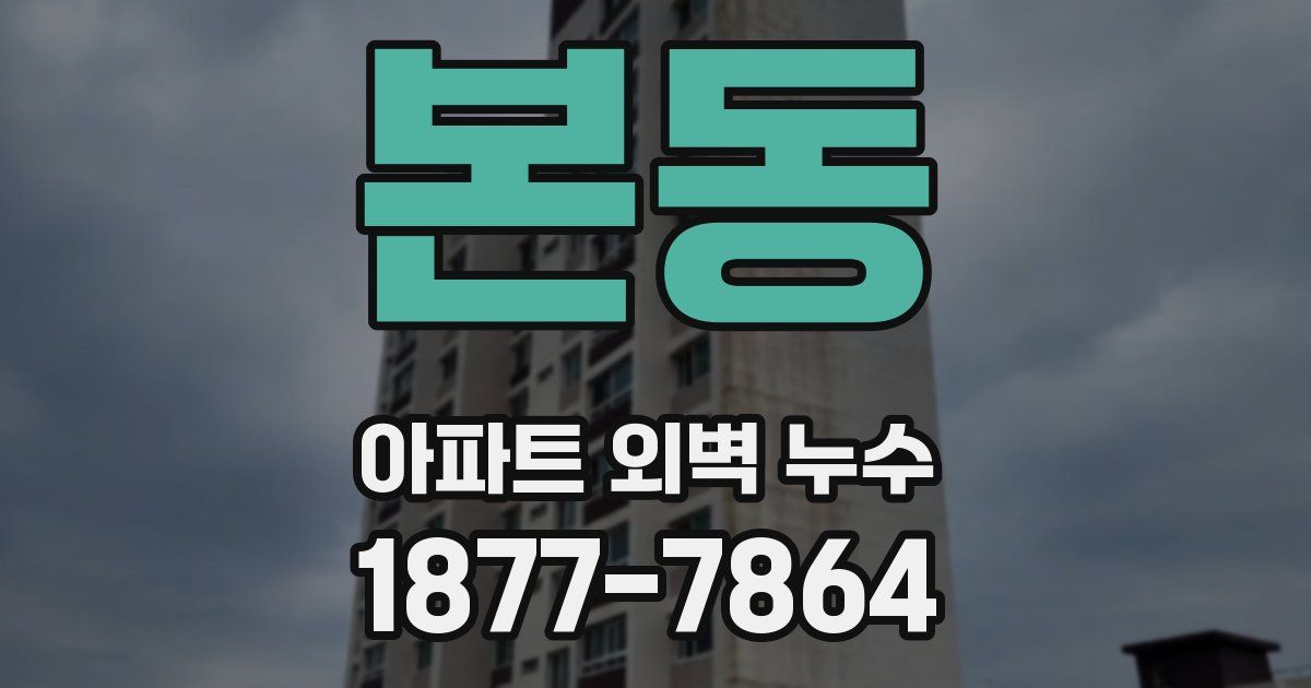 본동 아파트 외벽 누수